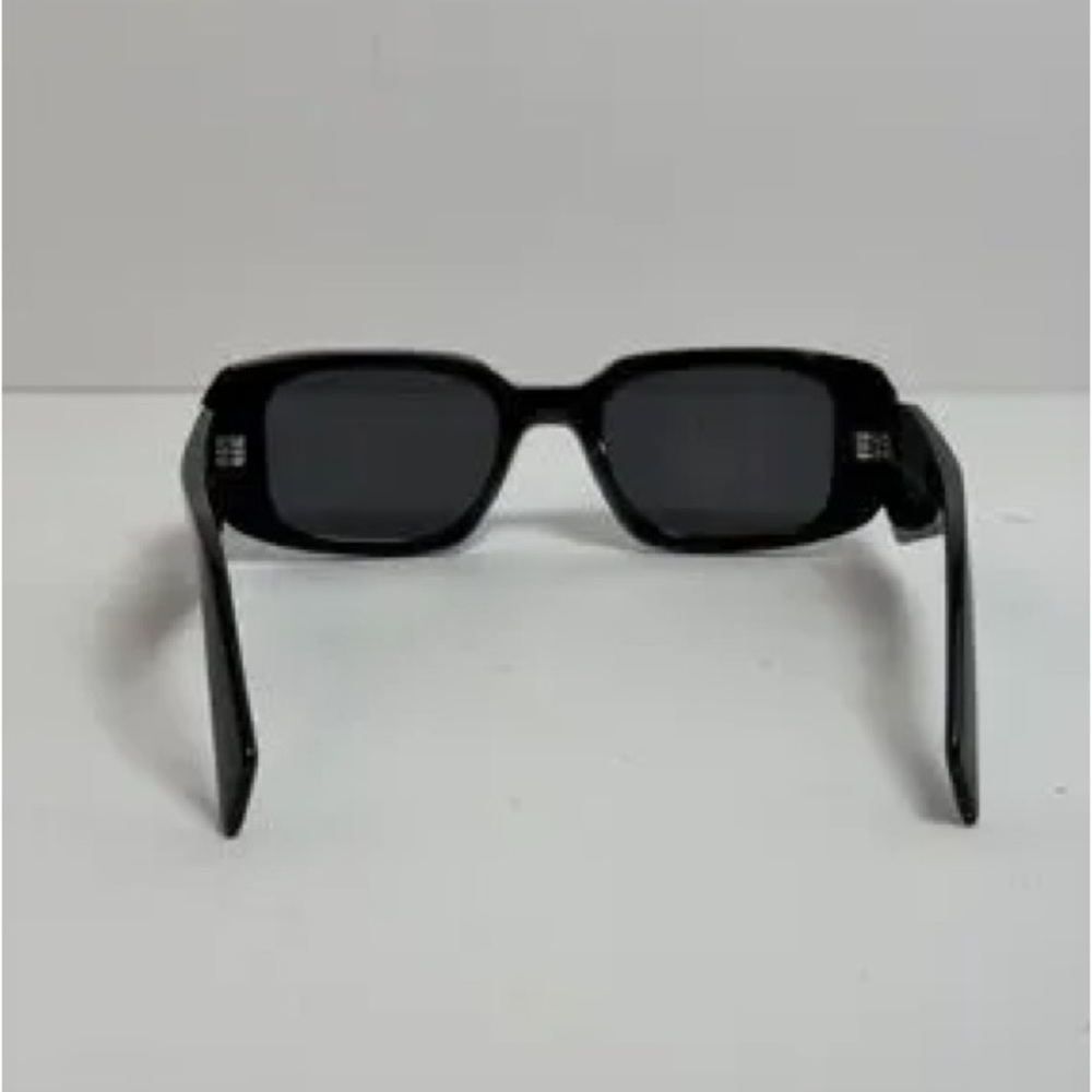 Prada SPR 17W Symbole Sunglasses in Black Acetate with Geometric Triangle Temple - Picture 7 of 10